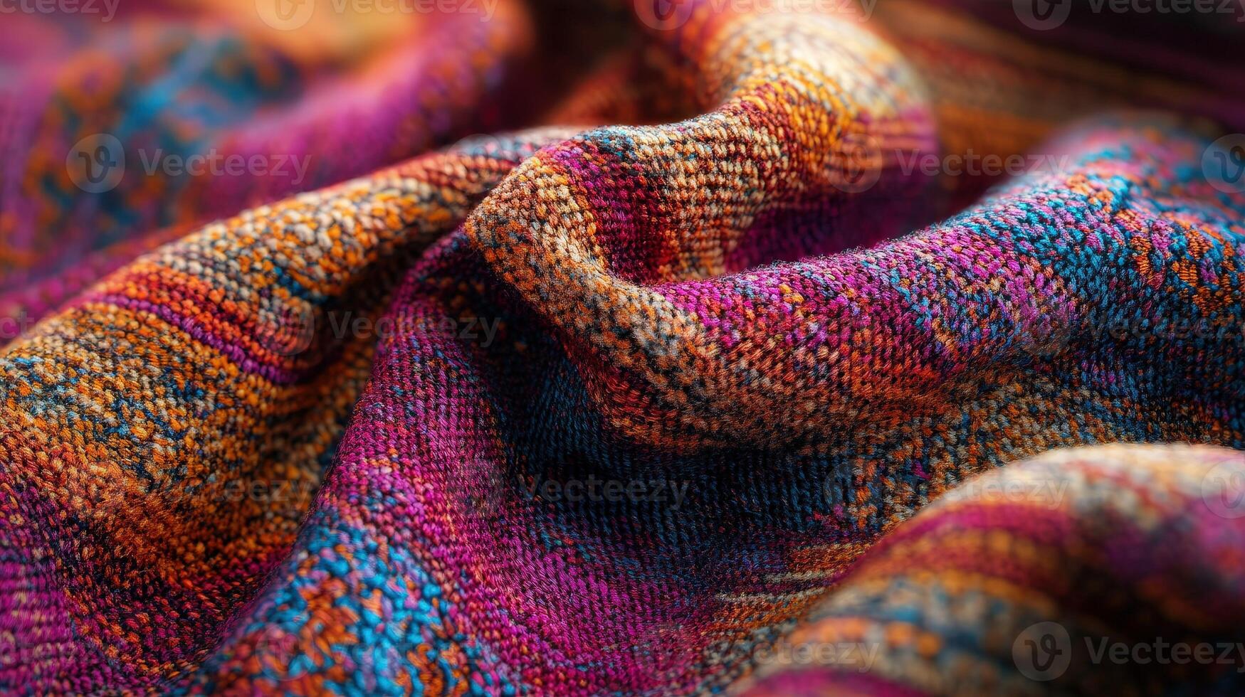 Intricate textile pattern showcasing vibrant colors and textures photo