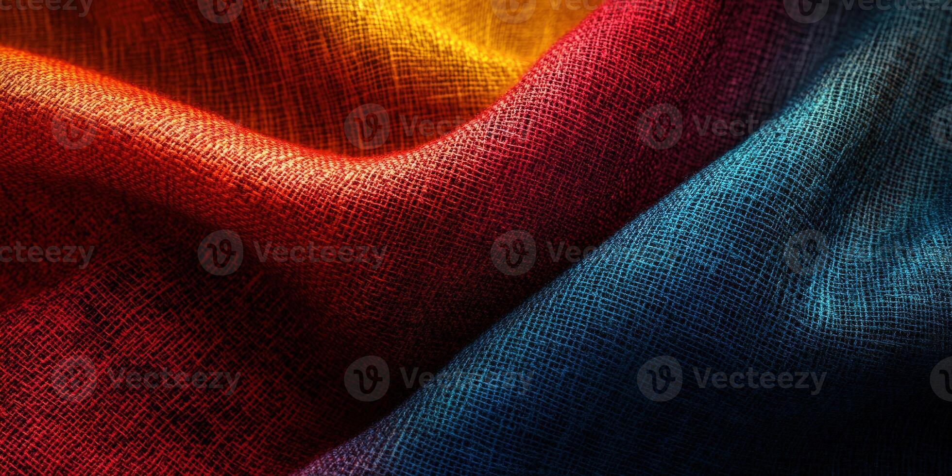 Colorful fabric showcasing intricate texture and vibrant hues in soft light photo