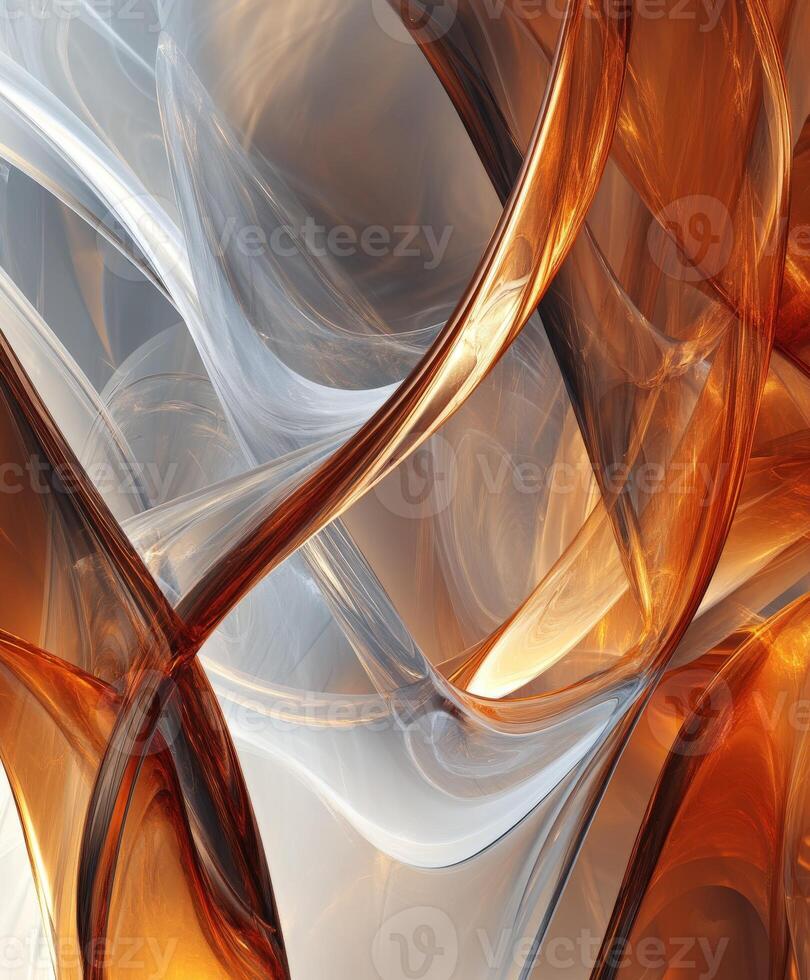Abstract swirls of orange and silver creating a dynamic visual experience photo