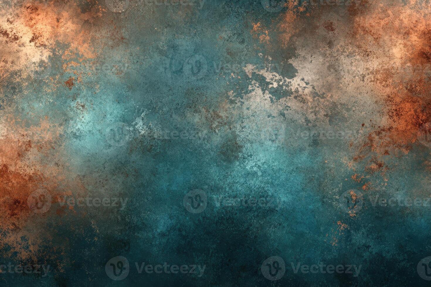Artistic textured background in blue and rust tones with abstract patterns photo