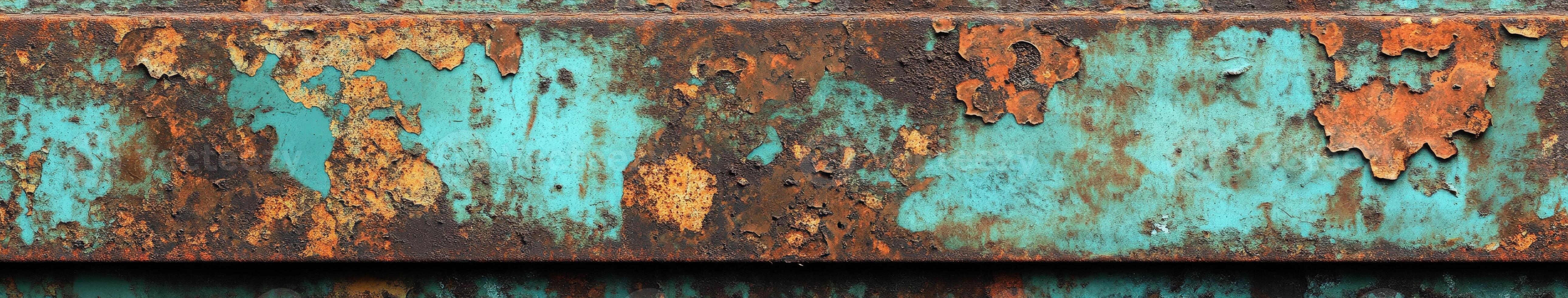 Rust and decay reveal texture and color in an aged metal surface photo