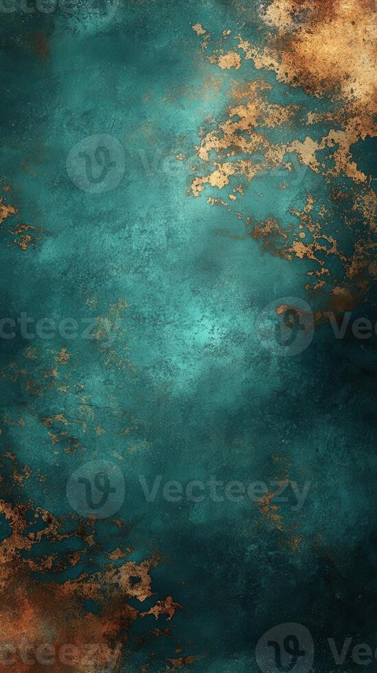 Textured background in teal and gold tones creating a captivating atmosphere photo