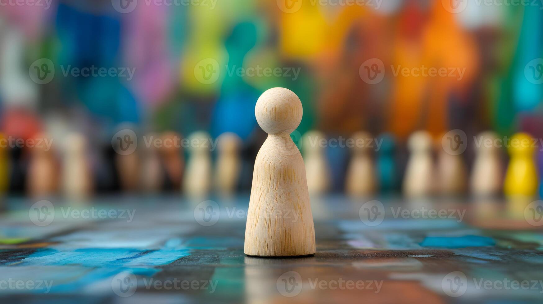 Wooden Figure Symbol Representing Recruitment and Talent Selection Process photo