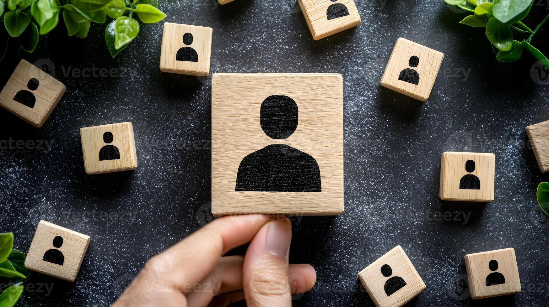 Conceptual Human Figure Icon Representing Talent Selection and Recruitment in HR photo