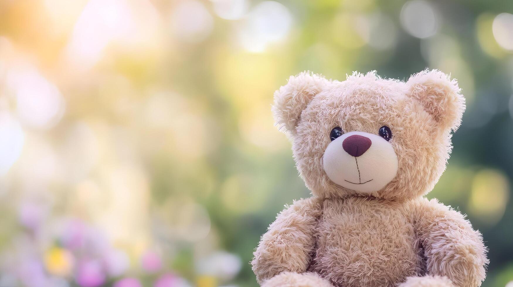 Adorable Teddy Bear Bringing Comfort and Joy in Cozy Environment - Soft,Plush Toy Evoking Childhood Memories and Nostalgia for Holidays,Birthdays and Gift-Giving Occasions photo