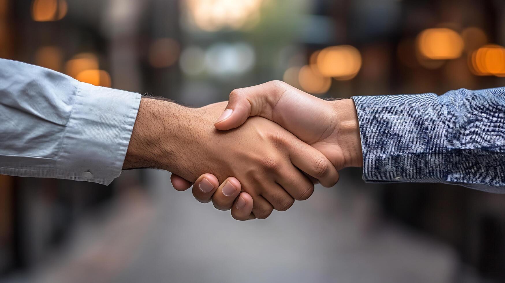 Handshake Between Two Businessmen Signifying Agreement and Partnership photo
