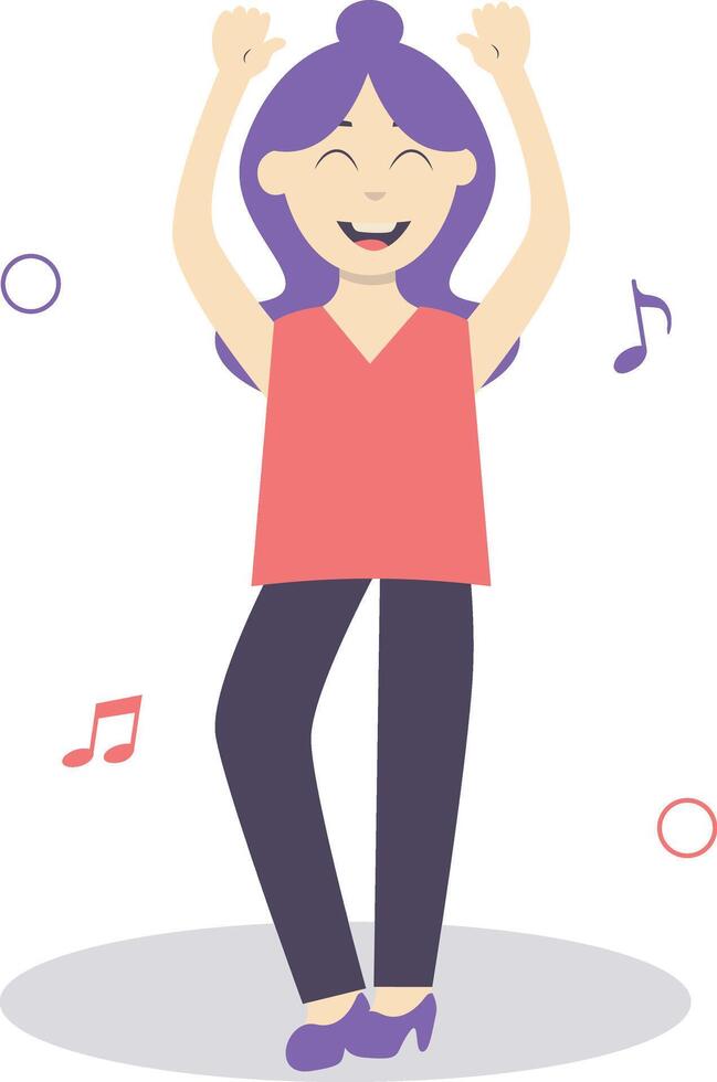 Woman dancing in flat design vector