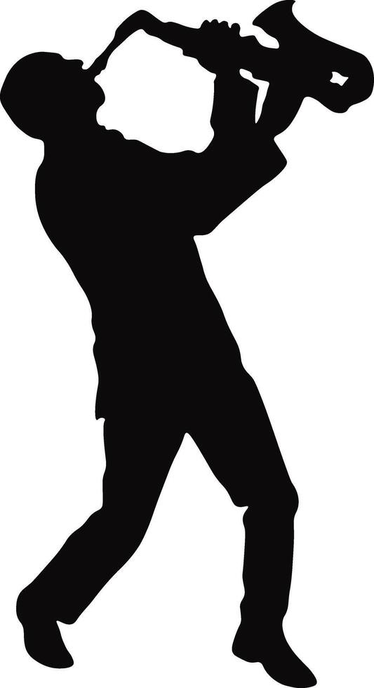 Silhouette of Man Jazz Saxophone Player vector