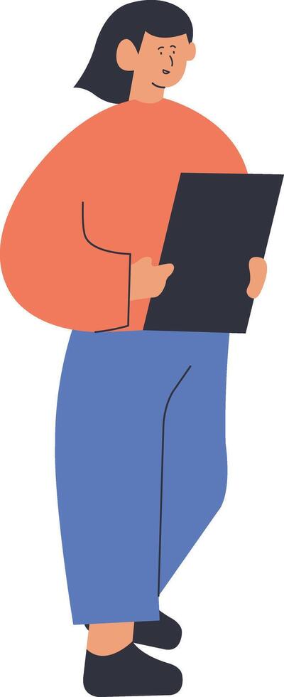 Businesswoman Character with Clipboard vector