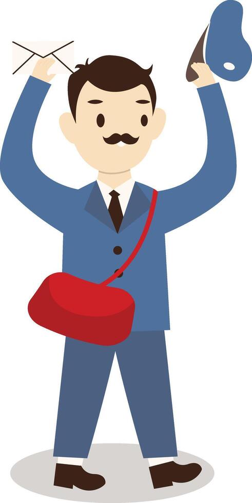 Postman Holding Hat vector