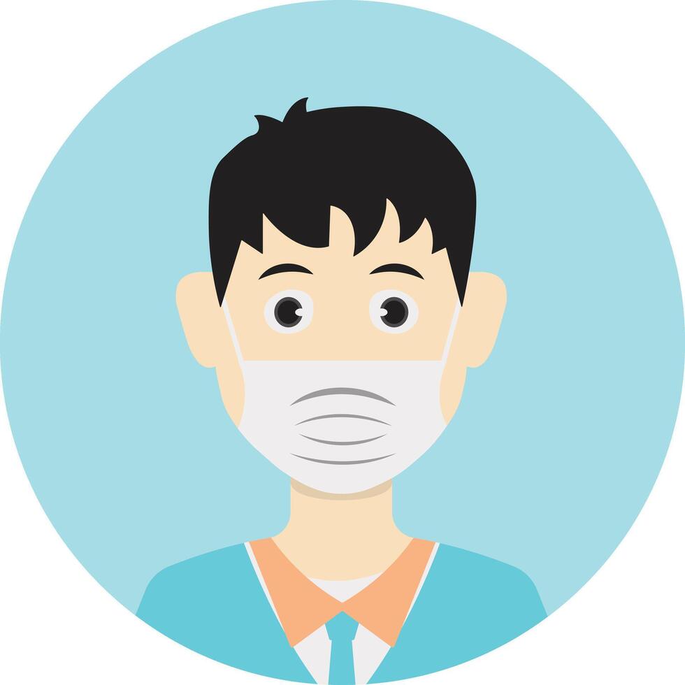 Men Medical Staff Avatar on Blue Background vector
