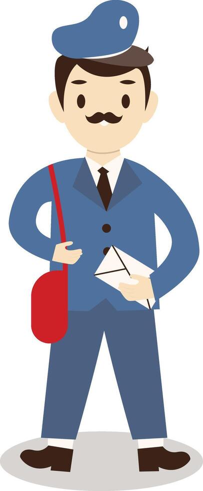 Postman Illustration Holding Mail vector