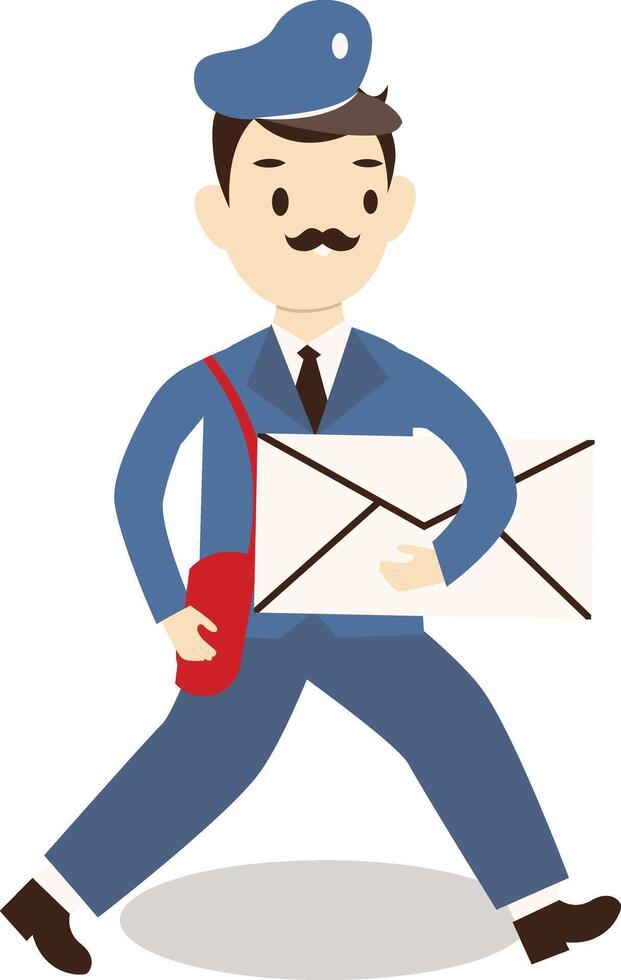 Postman Holding Big Mail vector