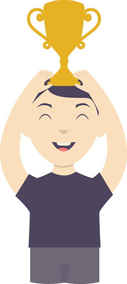 Boy Winner Trophy vector