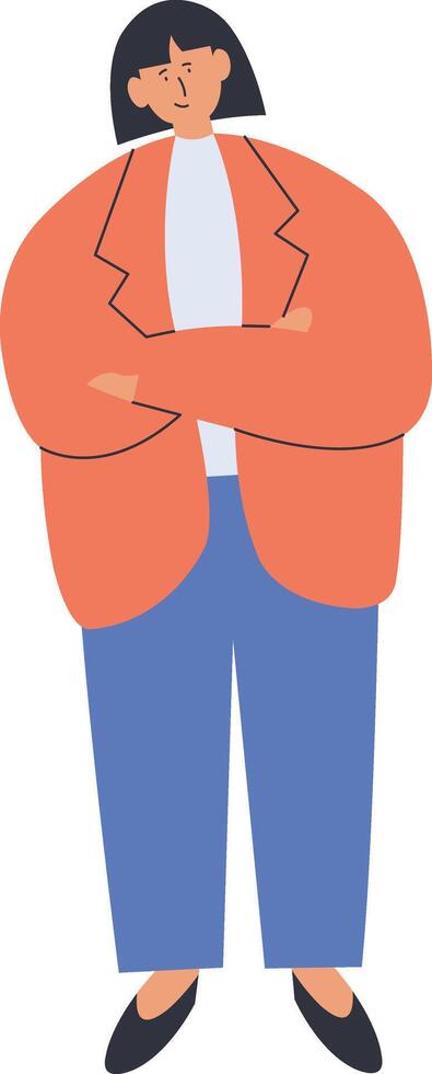 Businesswoman Character with Standing Pose vector