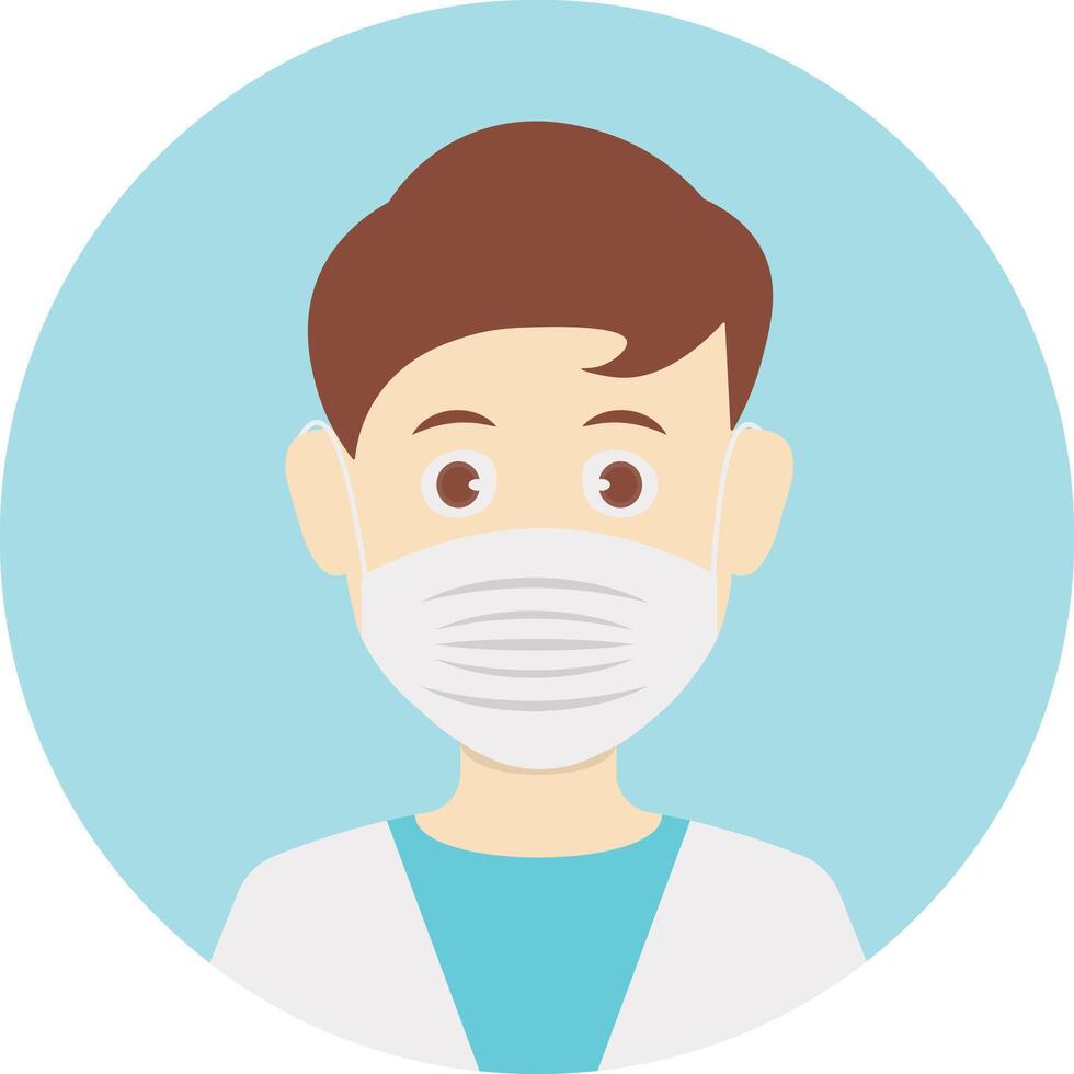 People Doctor Avatar with Mask vector
