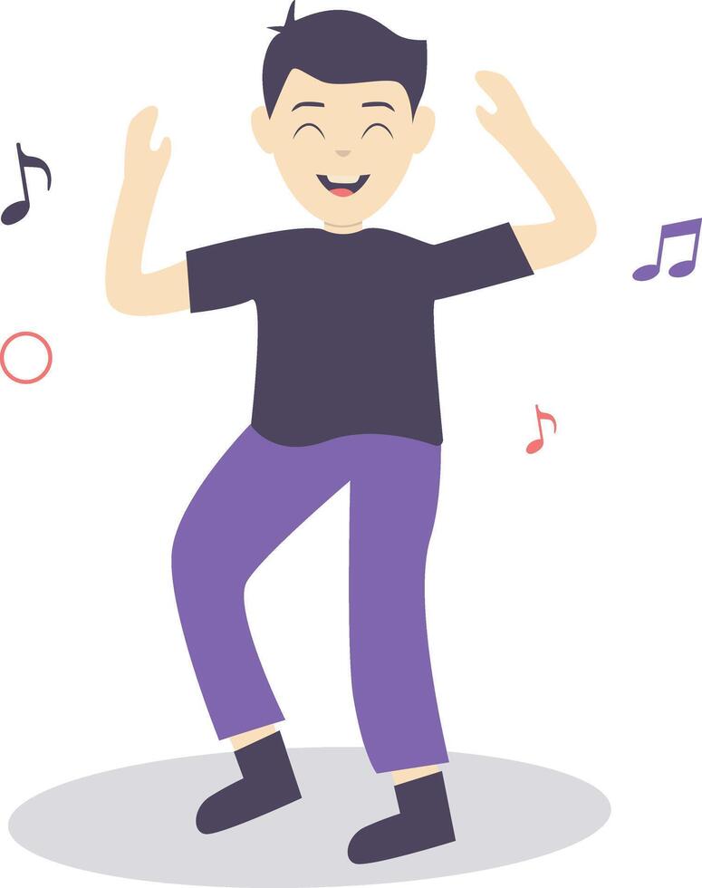 Male Dancing Cartoon Illustration vector