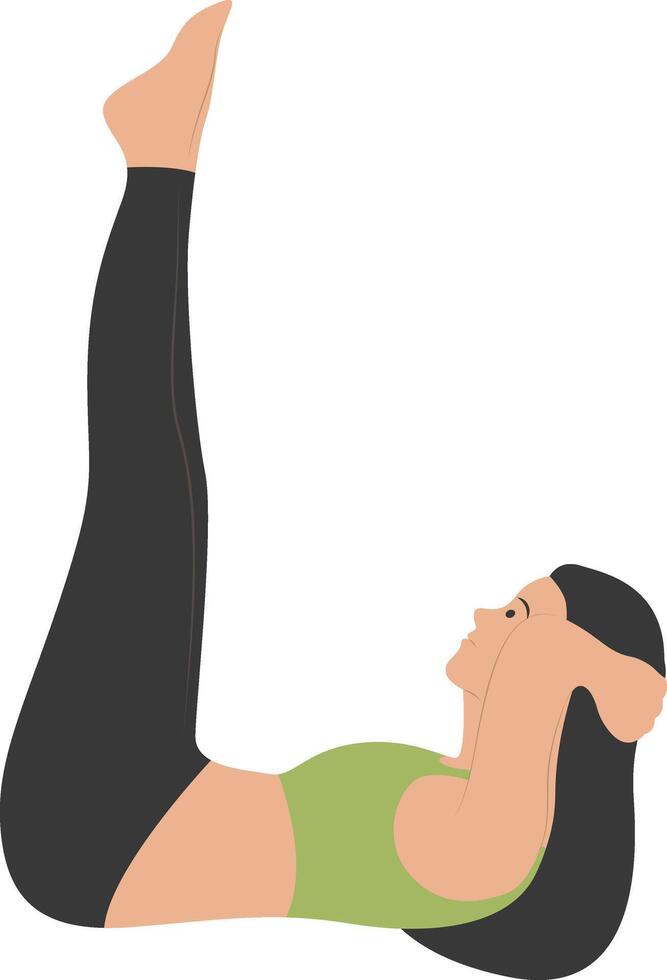 Young Woman Training Yoga Illustration vector