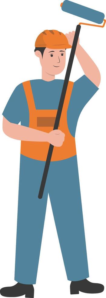 Male Foreman with Roller Paint vector