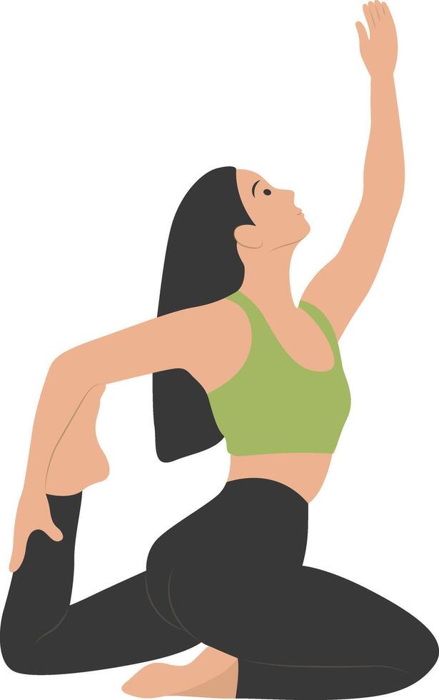 Beautiful Girl Yoga Pose vector