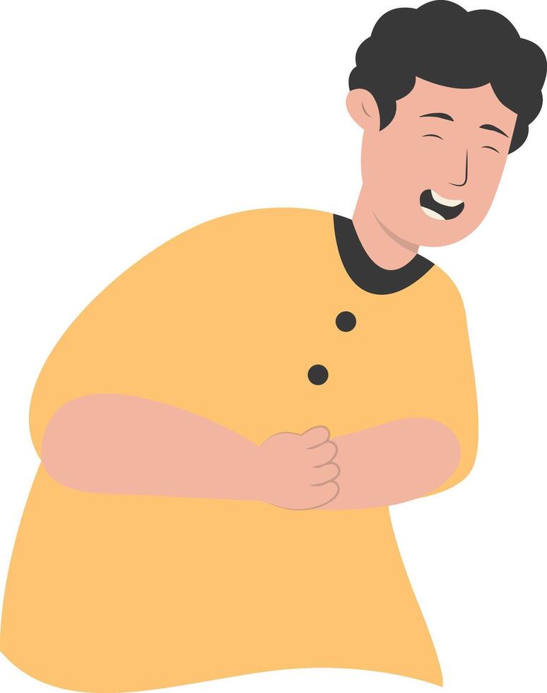 Young Guy Laughter in Yellow Clothes vector
