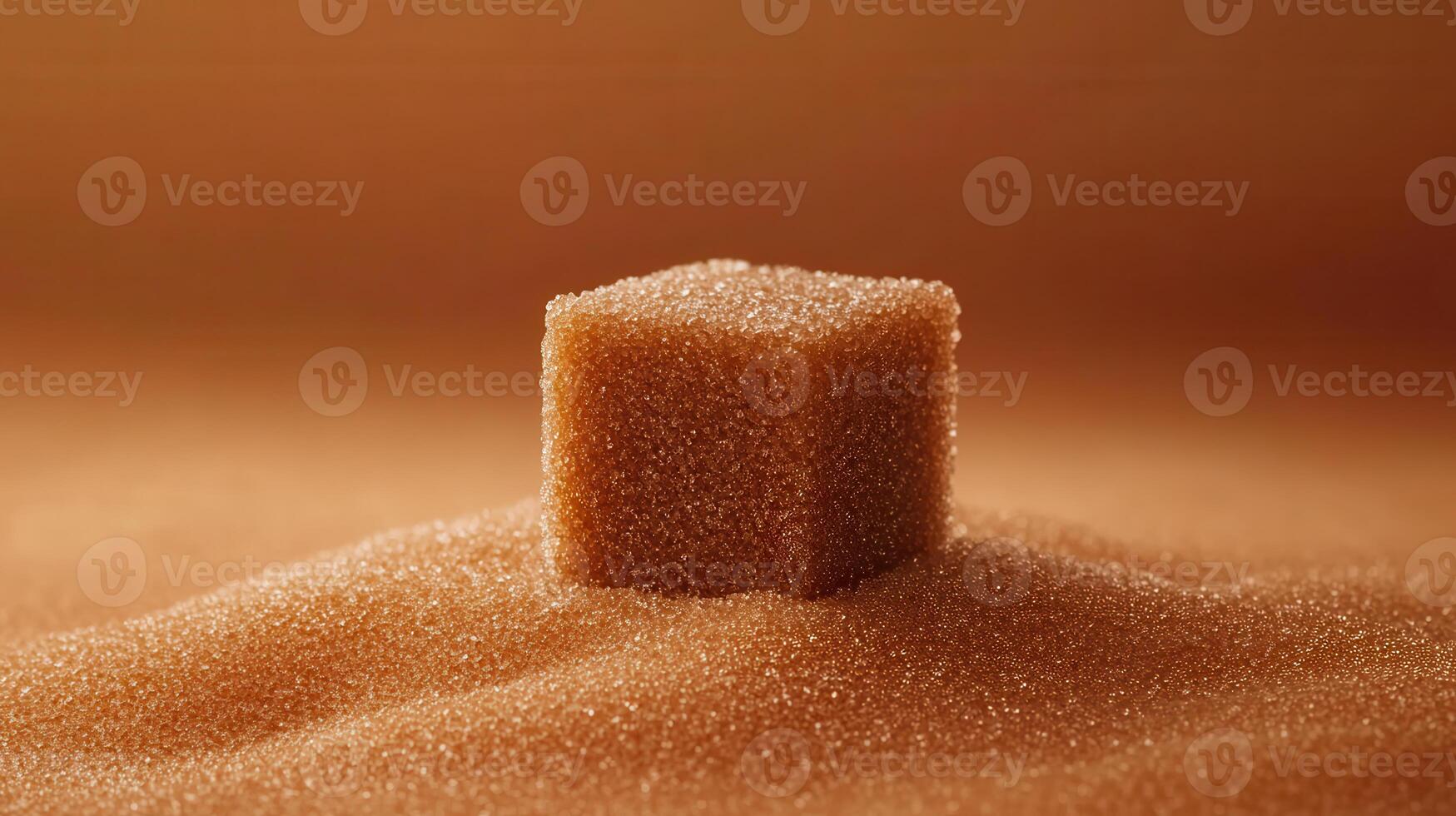 A brown sugar cube sitting on top of sand photo