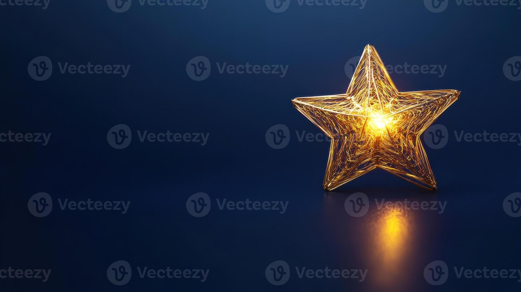 Decorative star with warm light glowing against a blue background creating a cozy atmosphere for festive celebrations photo
