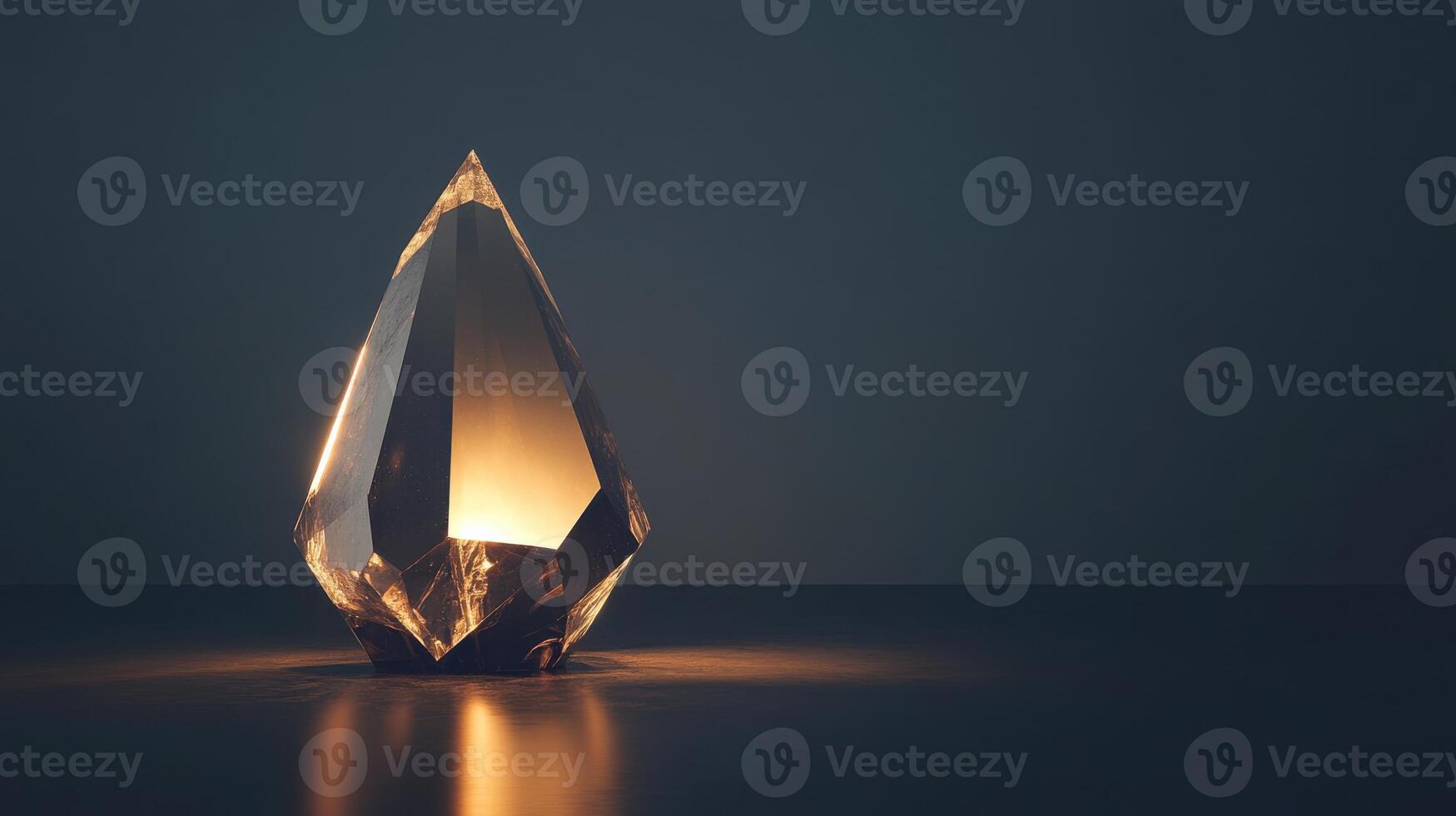 Stunning crystal sculpture with warm light showcasing artistic design in a modern indoor setting photo