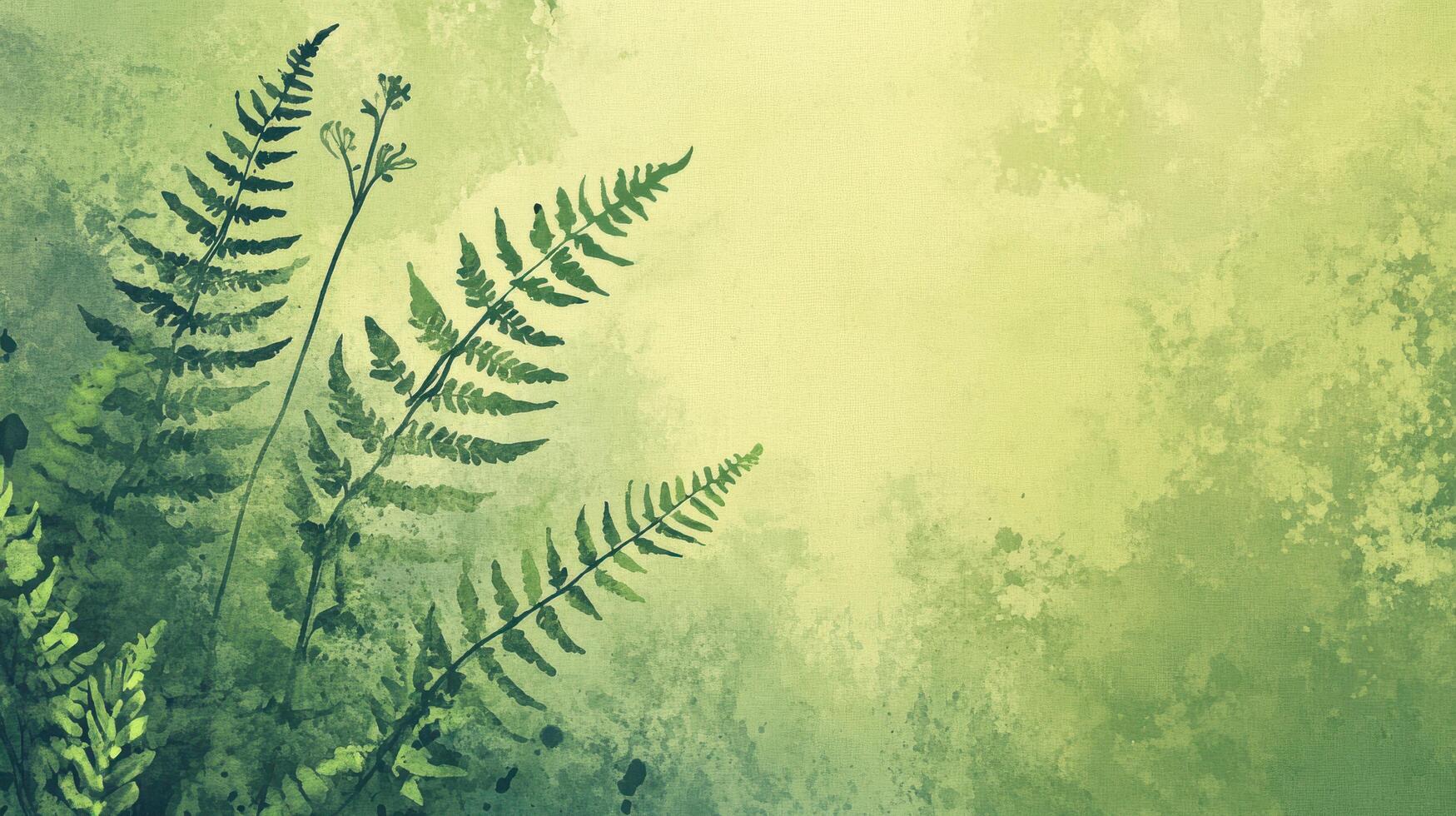 Lush green ferns growing against a textured background in a serene natural setting photo