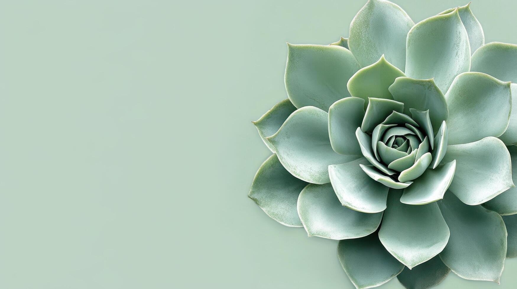 Green succulent plant with lush leaves displayed on a soft colored background photo