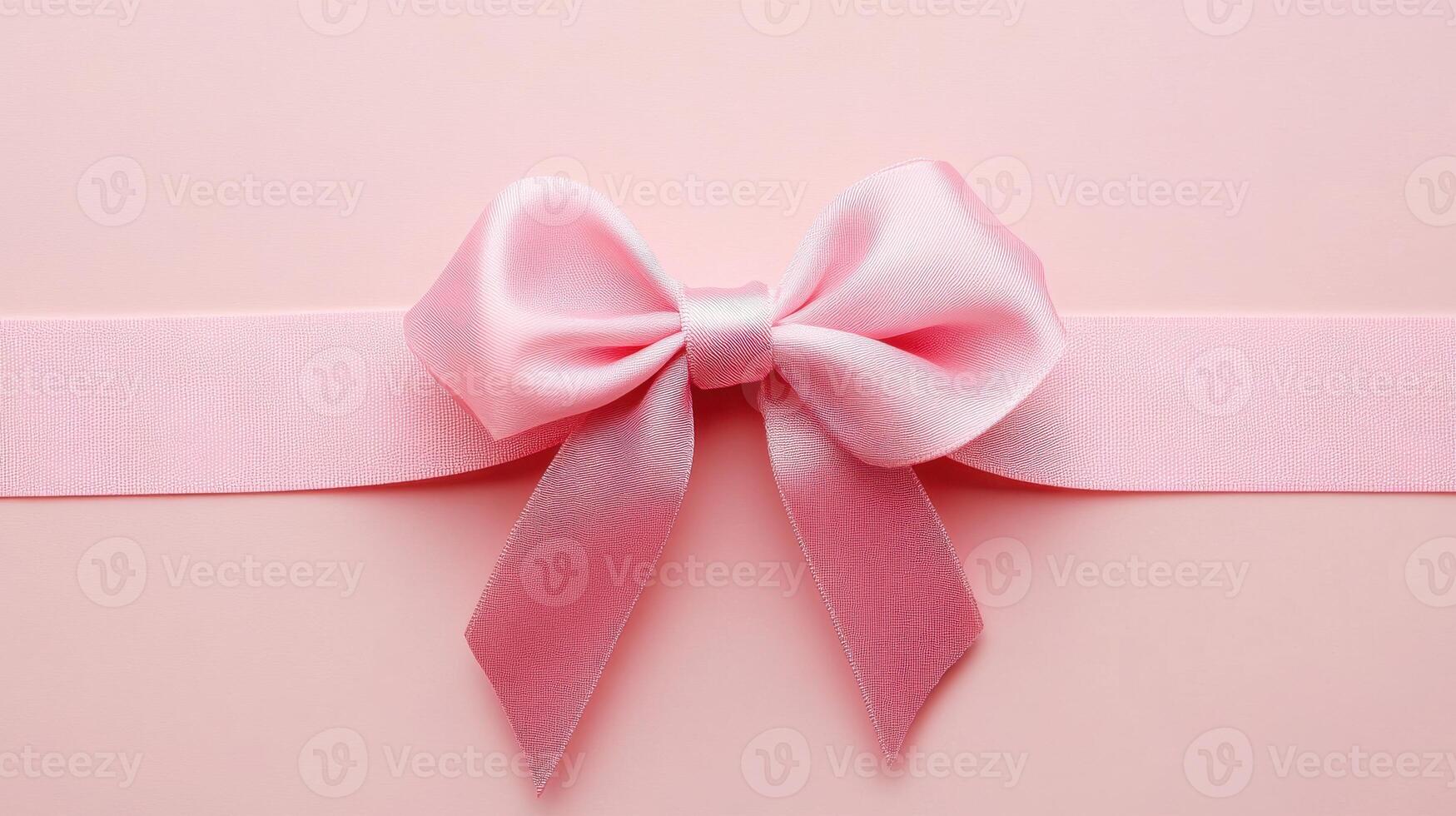 Beautiful pink ribbon bow on a soft pastel background perfect for gift wrapping or decoration ideas photo