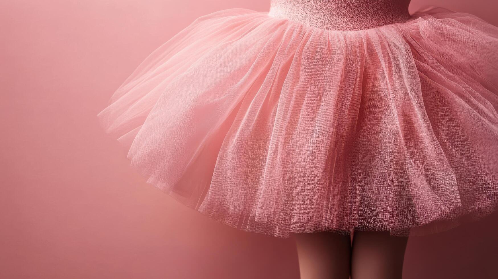 Soft pink tutu creating a whimsical atmosphere in a dance studio with pastel walls photo