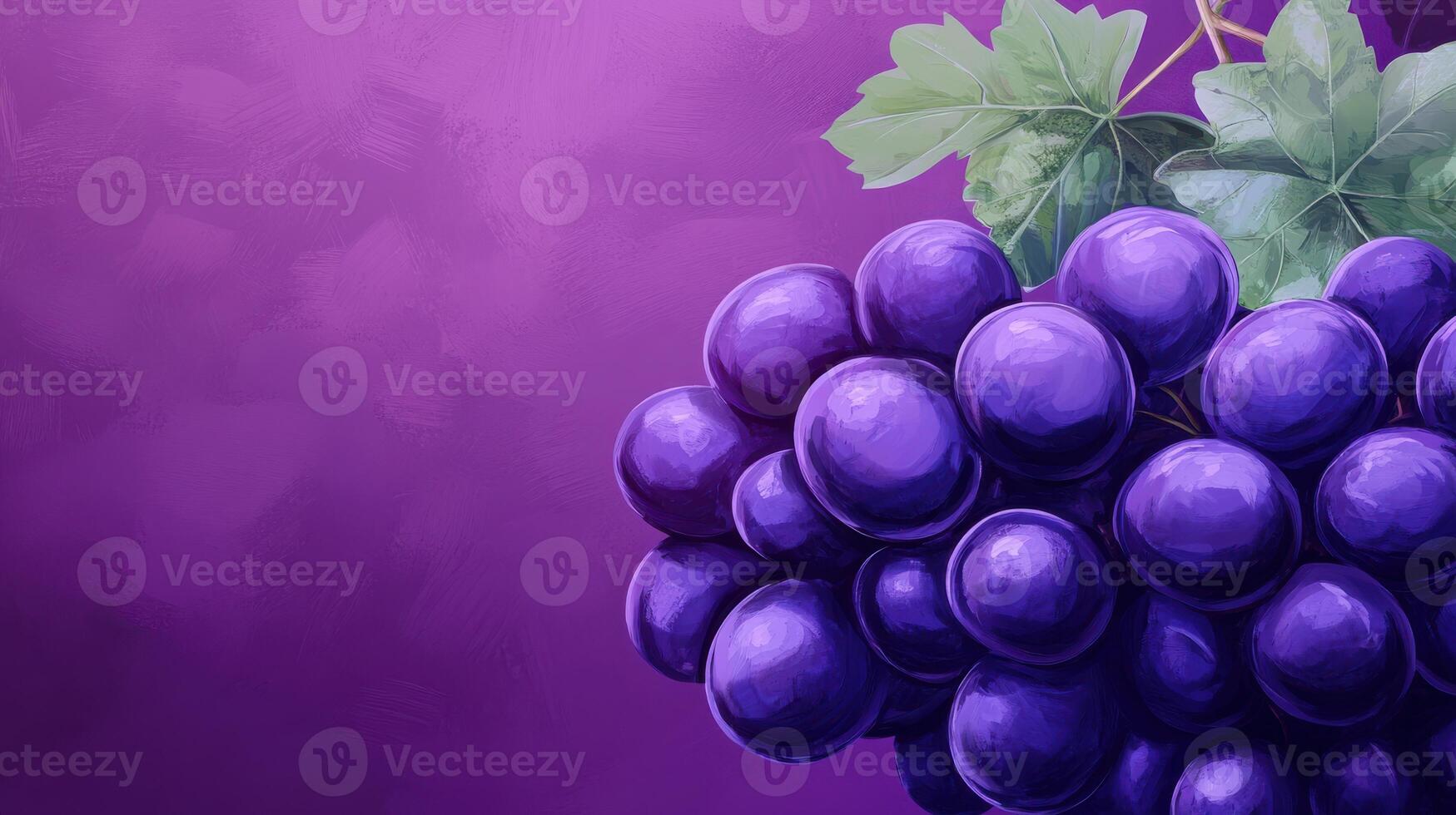 A painting of purple grapes on a purple background photo