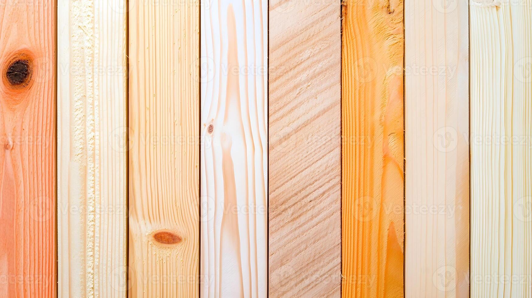 Close-Up View of Different Wooden Planks in Light Tones and Textures photo
