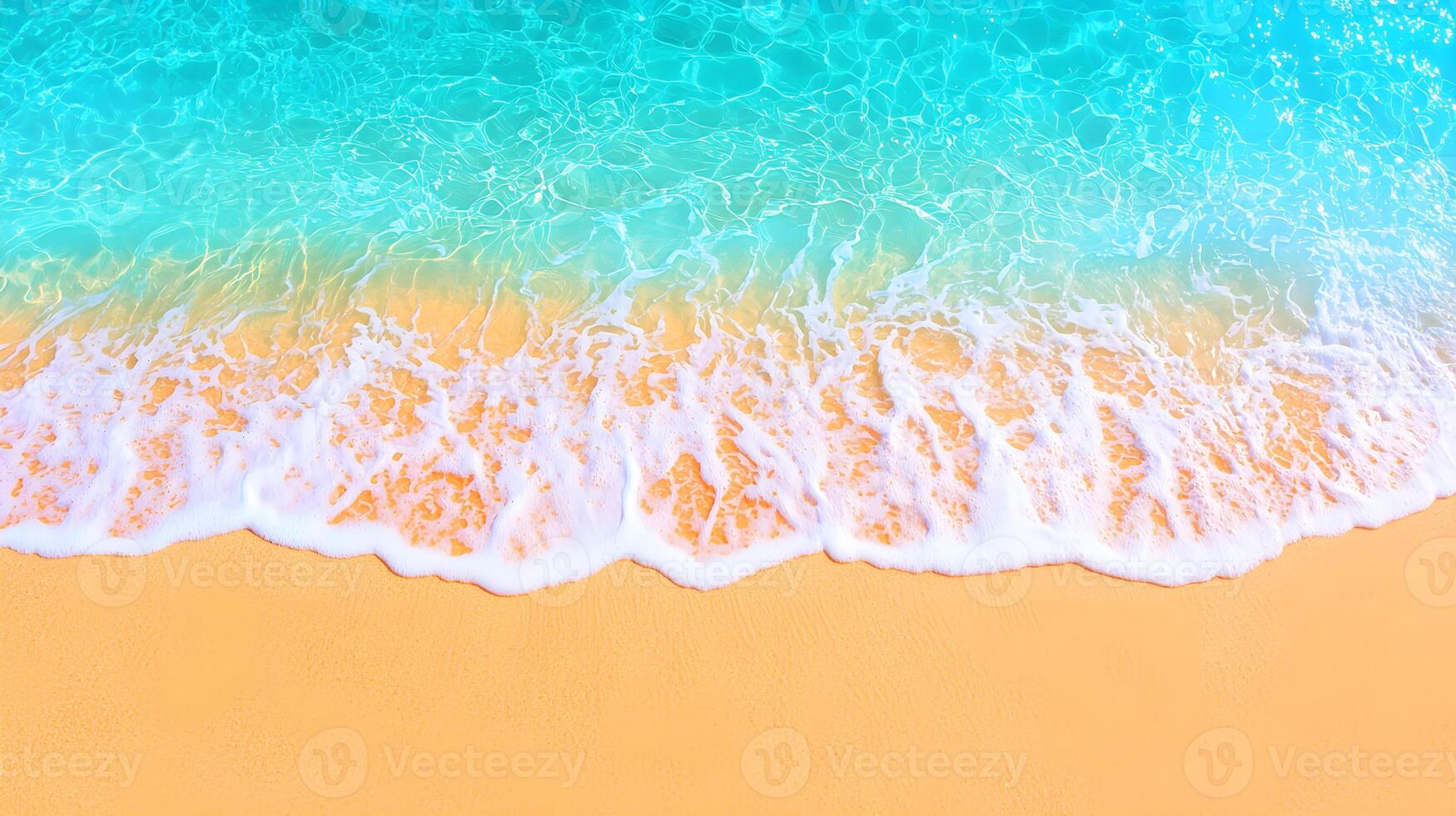 Serene Beach with Gentle Waves and Clear Turquoise Water photo