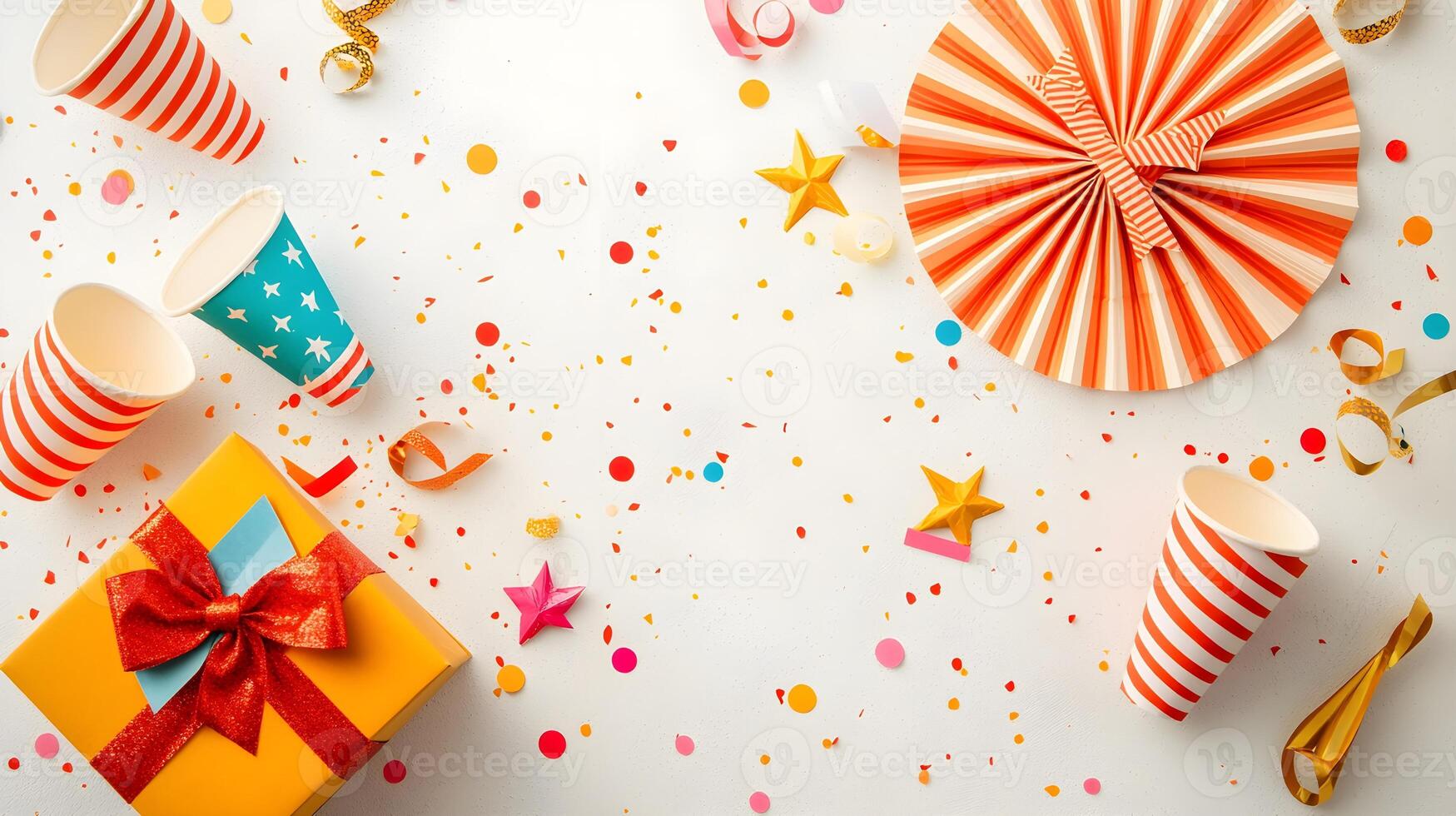 Festive Party Decorations with Colorful Elements and Joyful Vibes photo