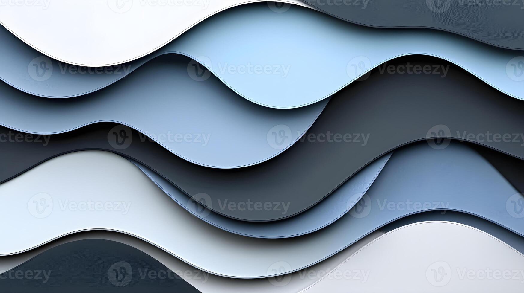 Abstract Wavy Pattern in Blue and White Tones for Background Use photo