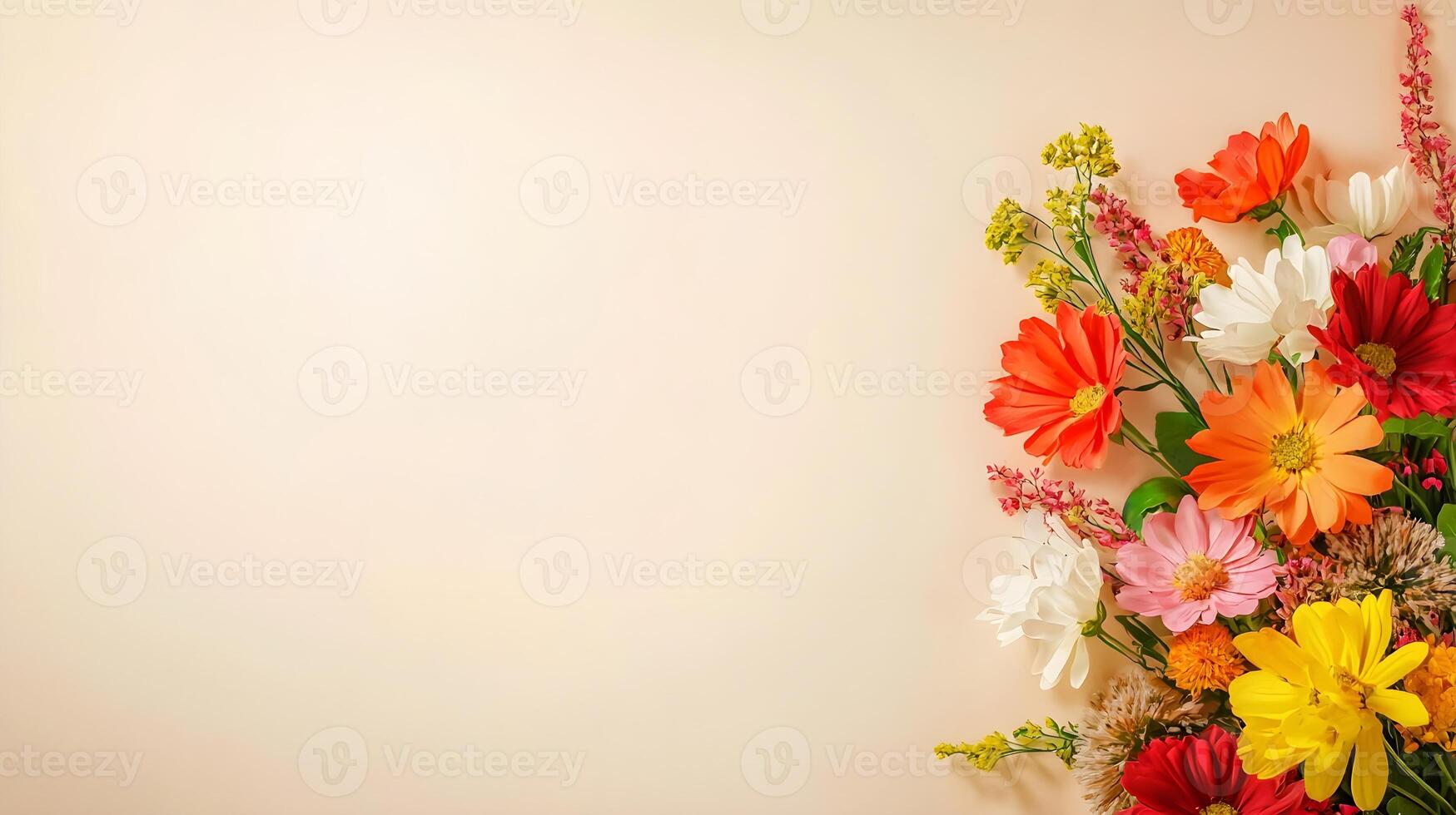 Vibrant Floral Arrangement on Soft Background for Inspirational Use photo