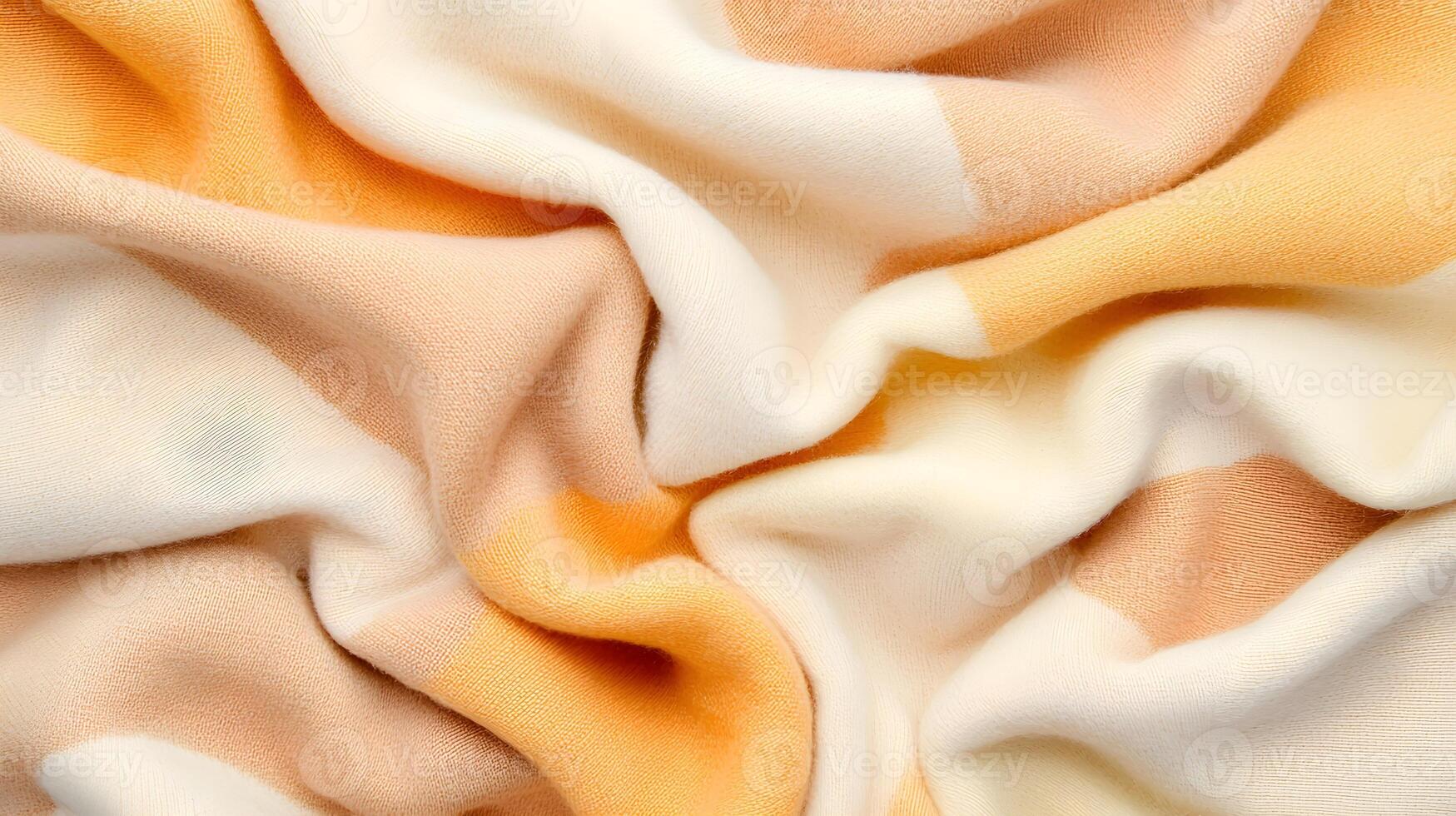 Soft Textured Fabric in Warm Cream and Orange Tones for Background photo