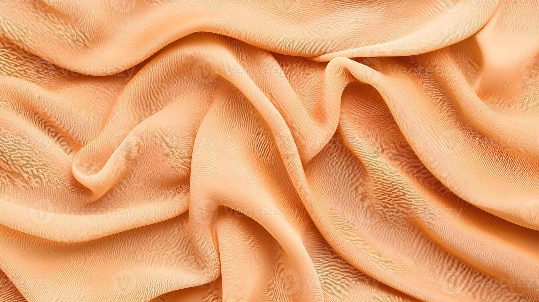 Soft Peach Fabric Texture with Elegant and Flowing Drapery photo