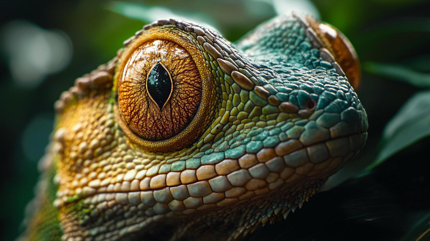 Lizard with a green and yellow face. The lizard has a green and yellow head and a green and yellow body photo