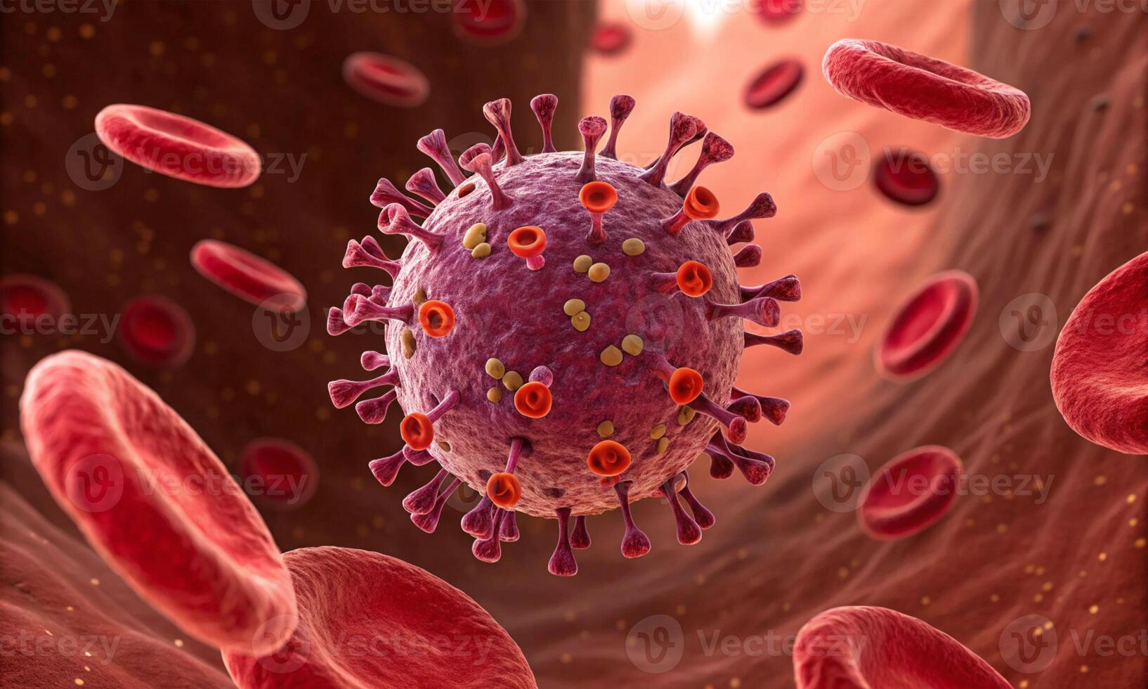 Red pink orange color virus norovrus covid-19 coronavirus disease flu biology infection flu danger pandemic healthcare research epidemic norovirus vaccine germ cell organism bacterium hiv symbol virus photo