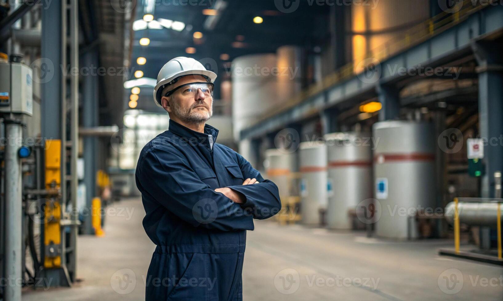 person people male man human armcross wear uniform rig crude oil copy space engineer safety refinery factory working business chemical manager gas fuel gasoline petrochemical construction pipeline photo