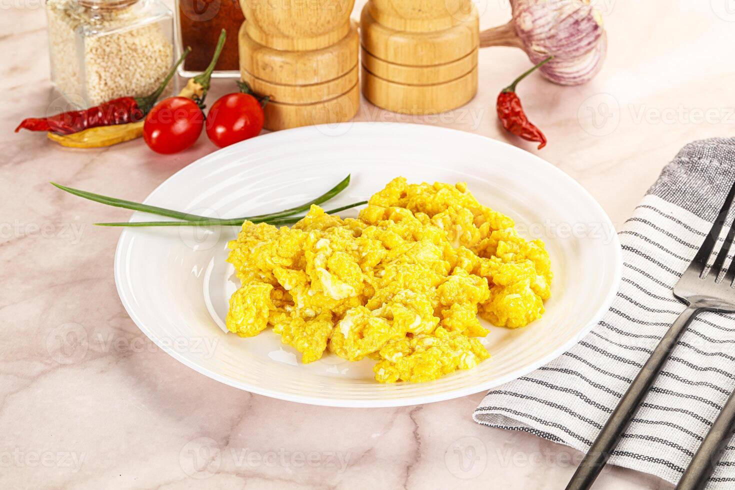 Scrambled egg in the bowl photo