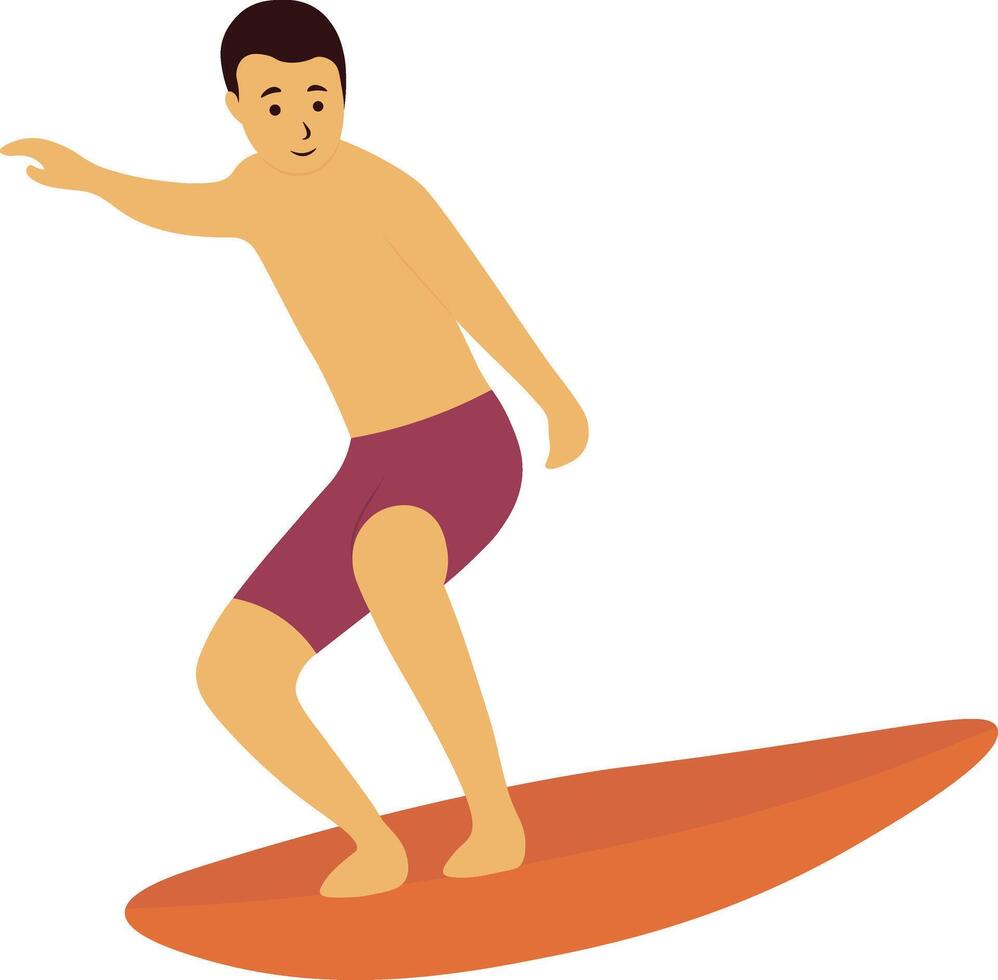 Man Surfing Illustration vector