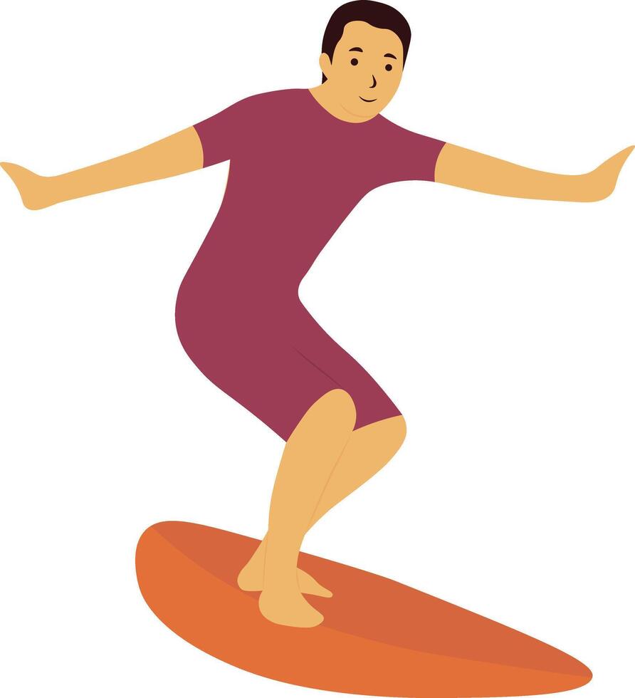 Man Surfing Illustration with Cartoon Design vector