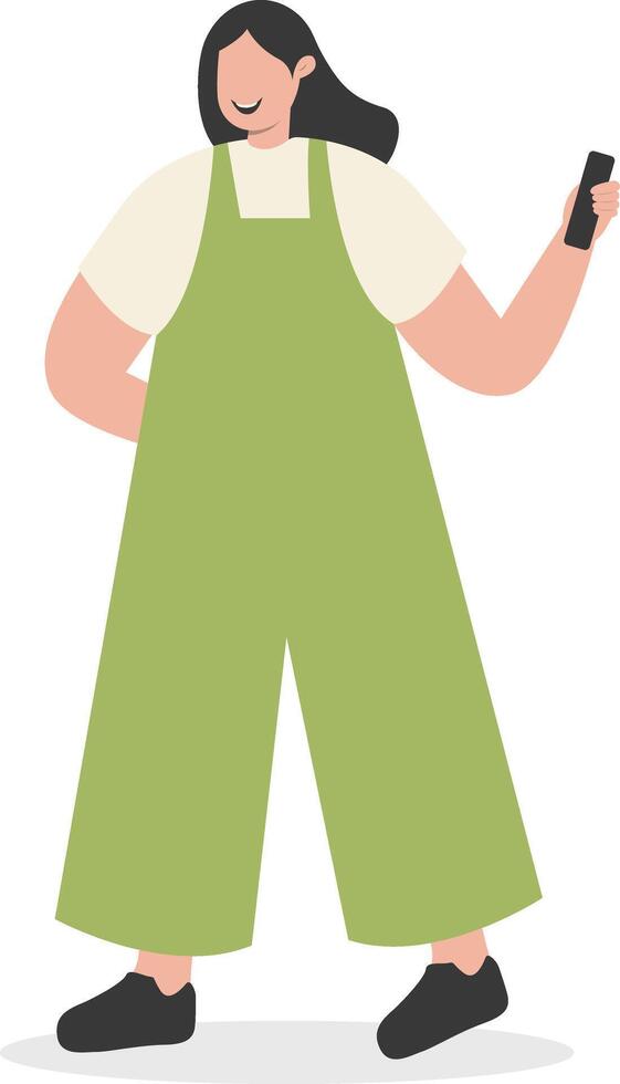 Woman Carrying Cellphone vector