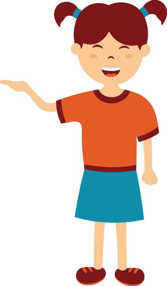 Children Girl with Flat Design vector