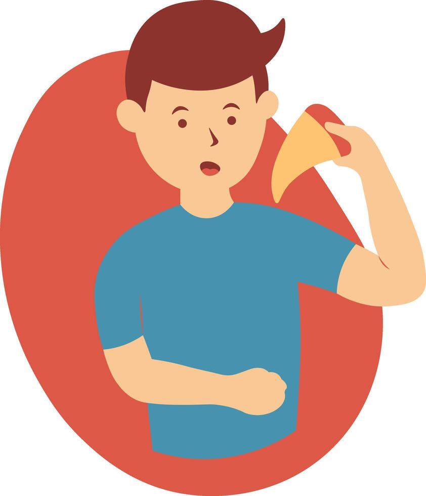 Man Eating Pizza vector