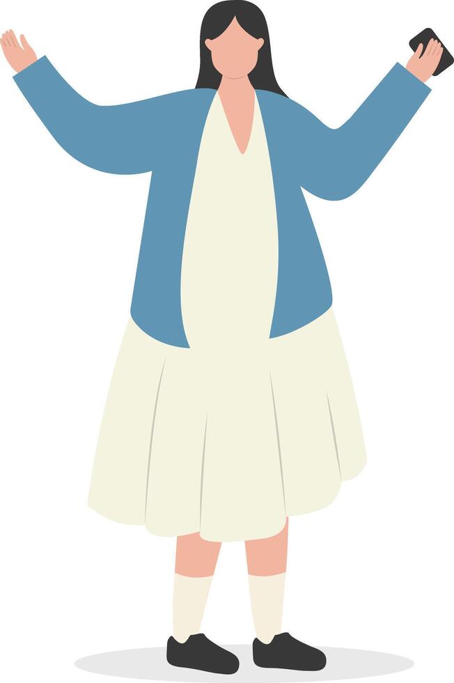 Lady Carrying Smartphone vector